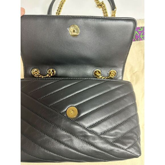 NWOT TORY BURCH KIRA SMALL CHEVRON BAG IN BLACK - Picture 3 of 16